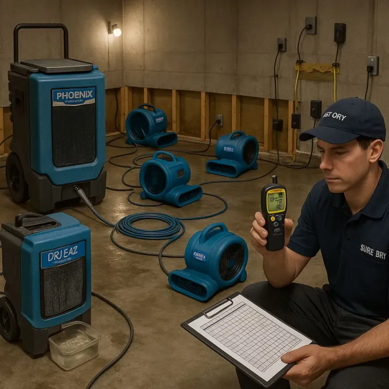 Structural Drying and Dehumidification process in Spartanburg, SC